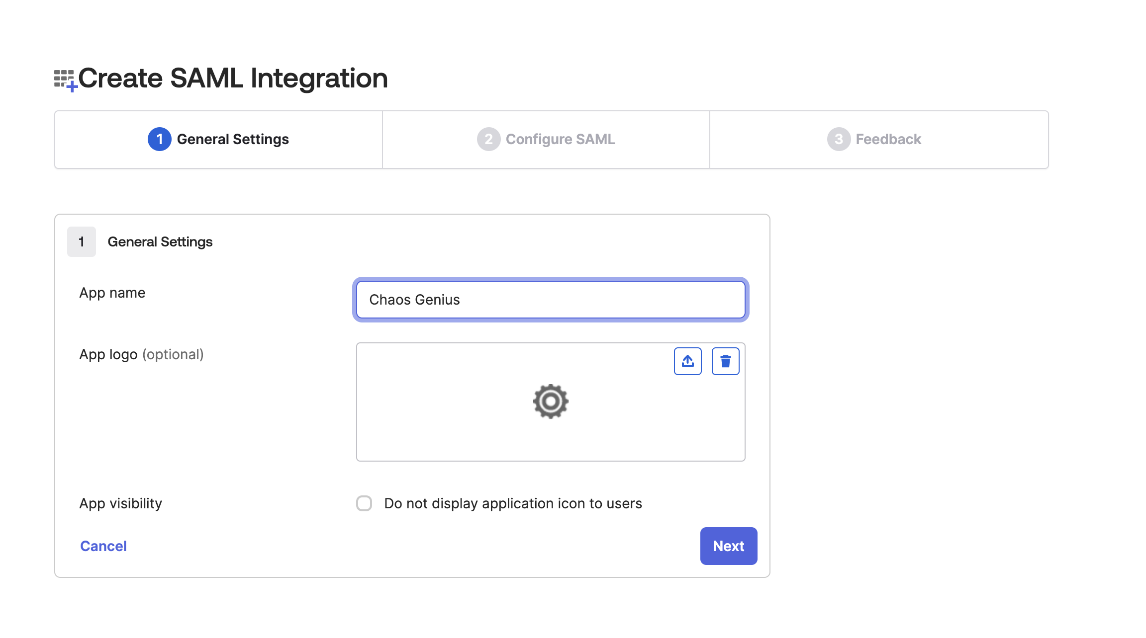 Application General Settings